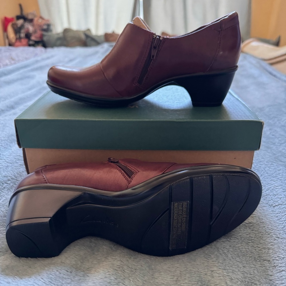 Clarks Booties NWT - New in Box Burgundy- Wish Envy